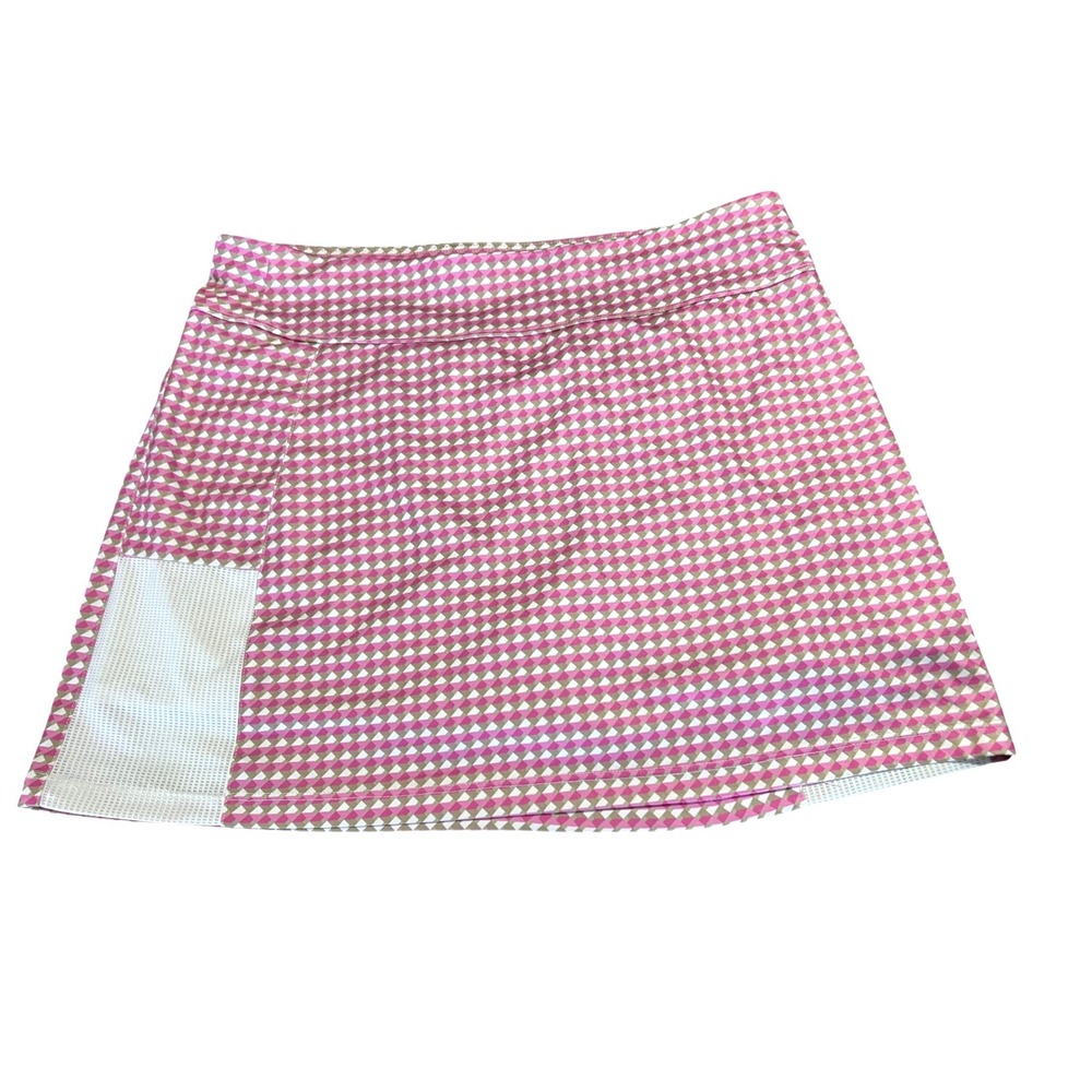 PGA Tour Pink Geometric Golf Tennis Skort Mesh Panels Shorts Womens Geometric